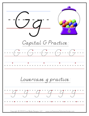 G Handwriting Practice Worksheet