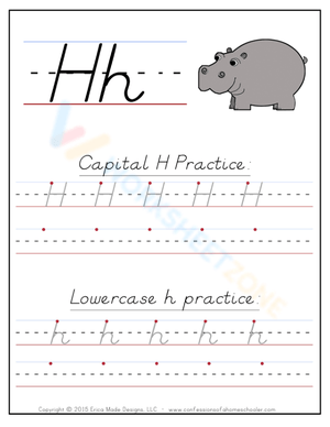 Alphabet Tracing Worksheet: Letter H