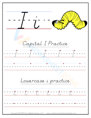 I Handwriting Practice Worksheet