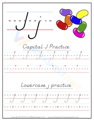 J Handwriting Practice Worksheet