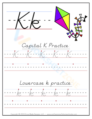 K Handwriting Practice Worksheet