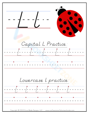 L Handwriting Practice Worksheet