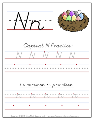 Dealian Handwriting Letter Nn