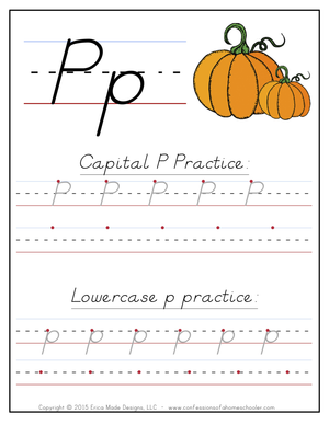 Handwriting Practice Letter Pp