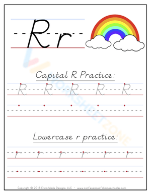 R Handwriting Practice Worksheet