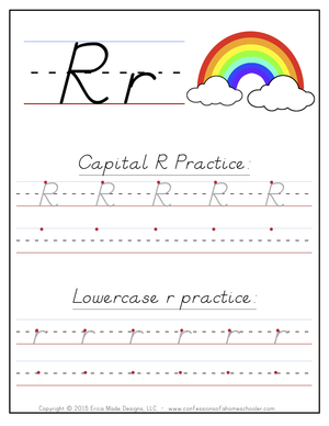 R Handwriting Practice Worksheet