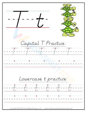 T Handwriting Practice Worksheet
