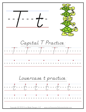 T Handwriting Practice Worksheet