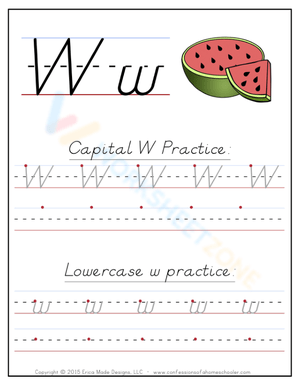 Letter Ww Handwriting Practice