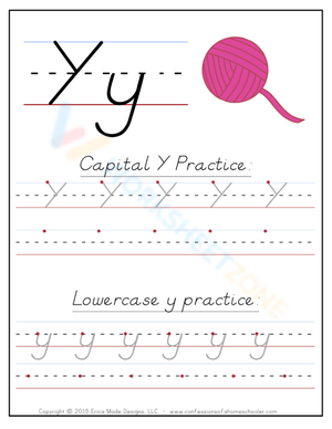 Letter Yy Handwriting Worksheet