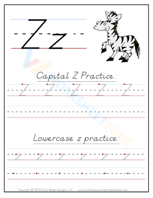 Z Handwriting Practice Worksheet
