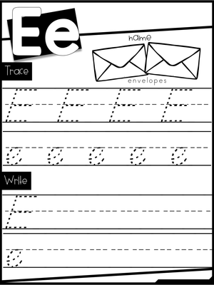 E Handwriting Practice Worksheet