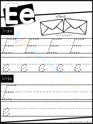 E Handwriting Practice Worksheet