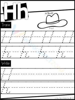 H Handwriting Practice Worksheet