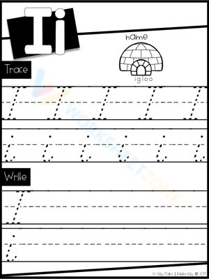 Handwriting Skill Letter I 