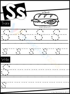 S Handwriting Practice Worksheet