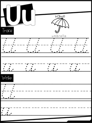 Practice Writing Letter U