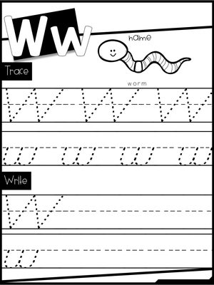 Handwriting Practice: Letter W