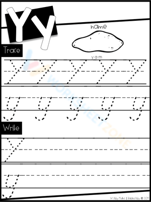 Practice Writing the Letter Y: Handwriting Worksheet