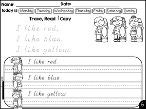 Trace, Read, and Copy: Handwriting Practice Worksheet