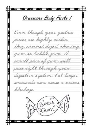 Gruesome Body Facts: Educational Worksheet