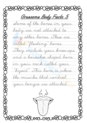 Cursive Handwriting Practice: Hyoid Bone Fact