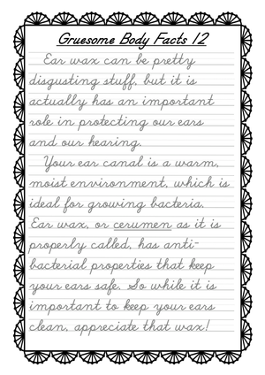 Cursive Handwriting Practice | Grade 6 Printable