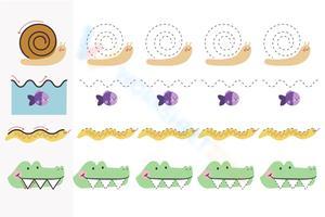 Handwriting Practice Worksheet with Illustrations