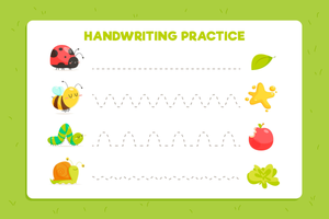 Cute Handwriting Practice Worksheet for Children