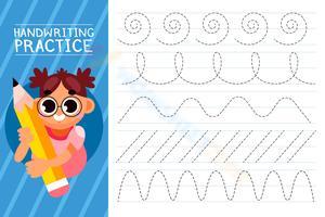 Handwriting Practice with Illustration Worksheet