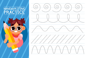Handwriting Practice with Illustration Worksheet