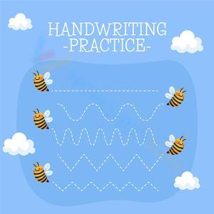 Handwriting Practice Worksheet with Bees