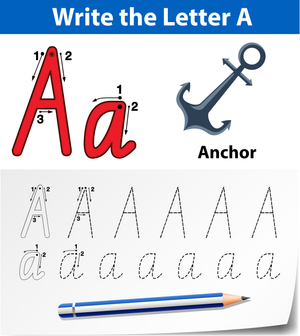A is for Anchor: Handwriting Worksheet