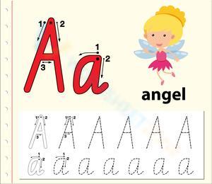 Handwriting Practice: Tracing Letter A for Angel Worksheets