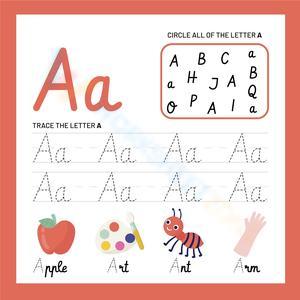 Circle and Trace Cursive A: Handwriting Practice