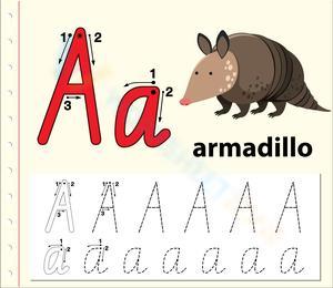 A is for Armadillo: Handwriting Practice