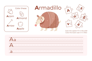 Letter A Worksheet — Printable Grade 1 ELA