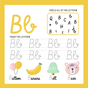 Circle and Trace the Cursive BB Worksheet