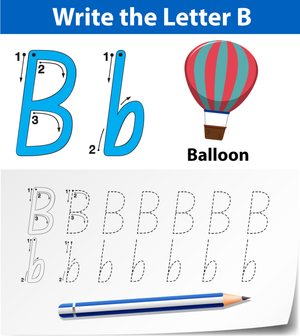 Printable Letter B Tracing Worksheet | Grade 1