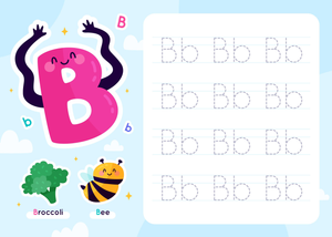 Tracing Letter 'B' Handwriting Practice