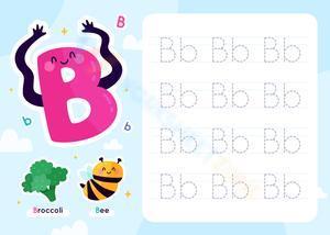 Tracing Letter 'B' Handwriting Practice