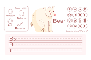 Letter B Tracing Worksheet | Grade K Printable