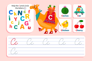Find, Trace, and Write Cursive C Worksheet