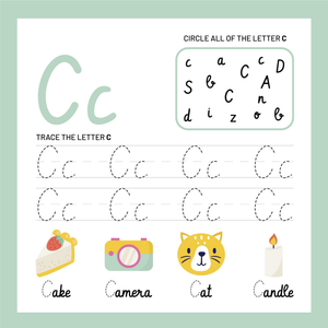 Circle and Trace the Cursive C Worksheet