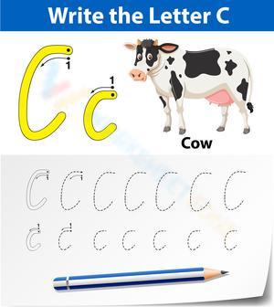 C is for Cow Worksheet