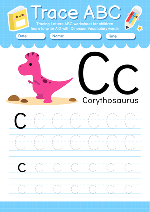 Trace ABC: Letter C Worksheet