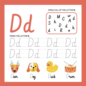 Circle and Trace the Cursive D