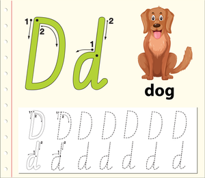 Letter D Tracing Worksheet | Kindergarten Printable