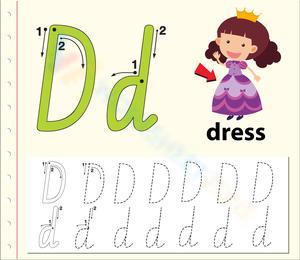 Darling Dress: Learn to Write Letter D