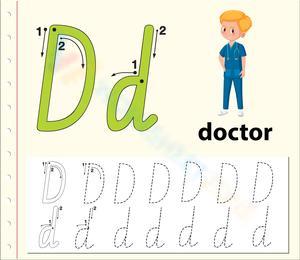D is for Doctor: Educational Letter D Worksheet